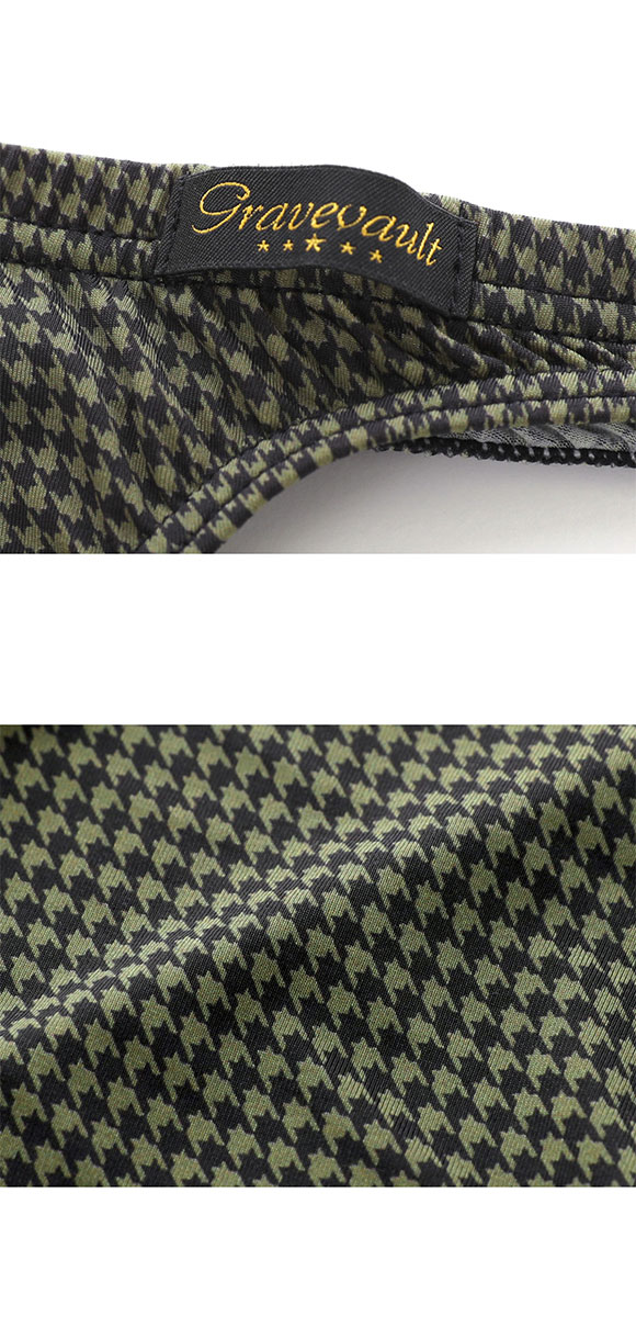 グレイブボールト Gravevault HOUNDSTOOTH Tバック ビキニ ブリーフ ML メンズ 前閉じ 日本製