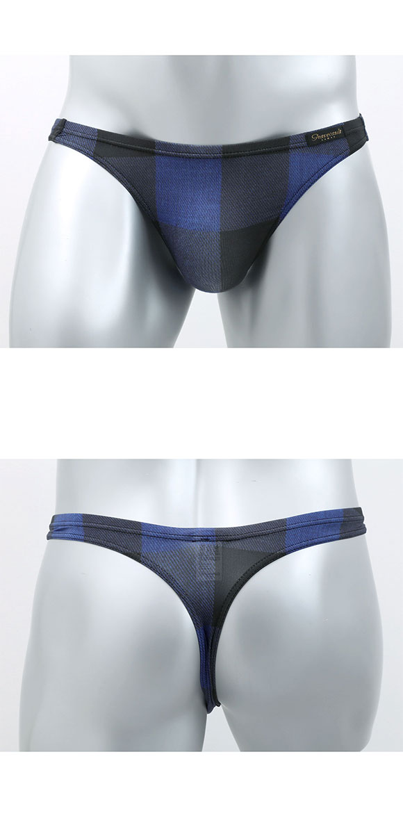グレイブボールト Gravevault Buffalo Check Tバック ビキニ ブリーフ ML メンズ 前閉じ 日本製