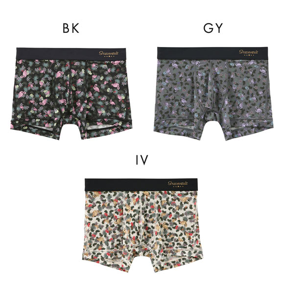 グレイブボールト Pink Flamingo ショートボクサーパンツ SML メンズ 前閉じ 日本製 Gravevault