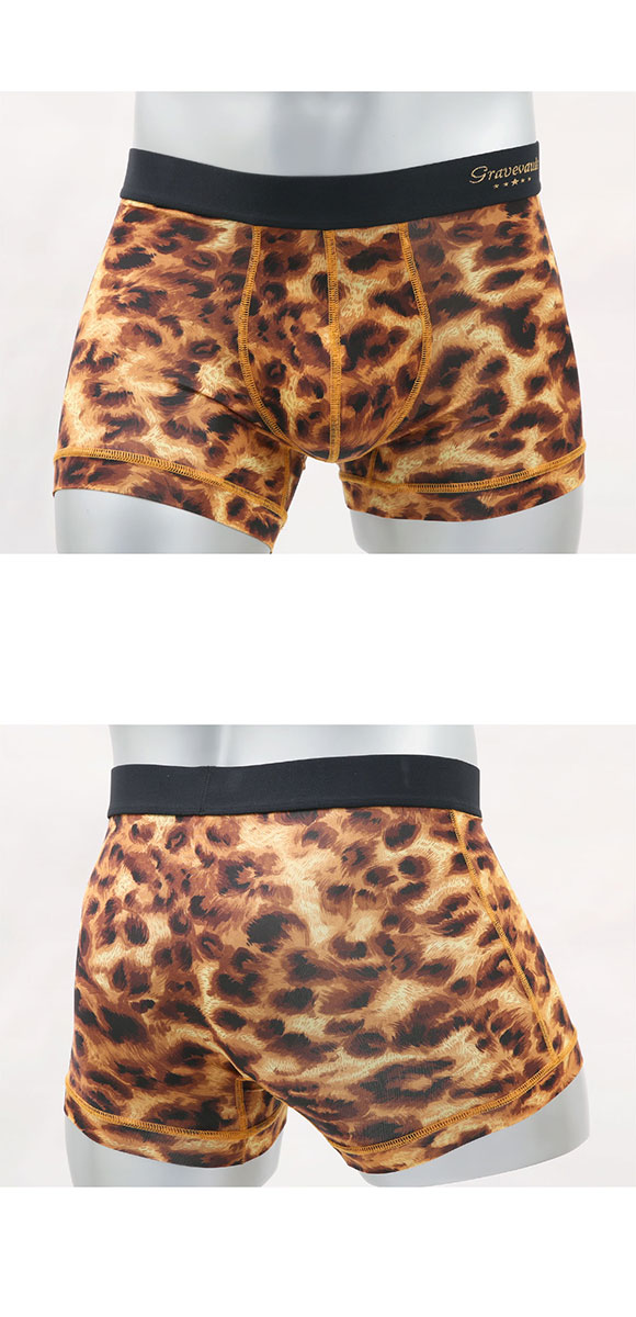 グレイブボールト LEOPARD ショート ボクサーパンツ SML メンズ 前閉じ 日本製 Gravevault 国産