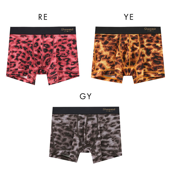 グレイブボールト LEOPARD ショート ボクサーパンツ SML メンズ 前閉じ 日本製 Gravevault 国産