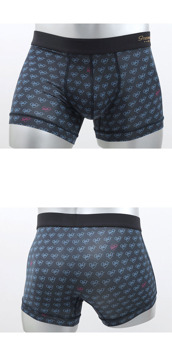 グレイブボールト LOVE プリント ショートボクサーパンツ SML メンズ 前閉じ 日本製 Gravevault