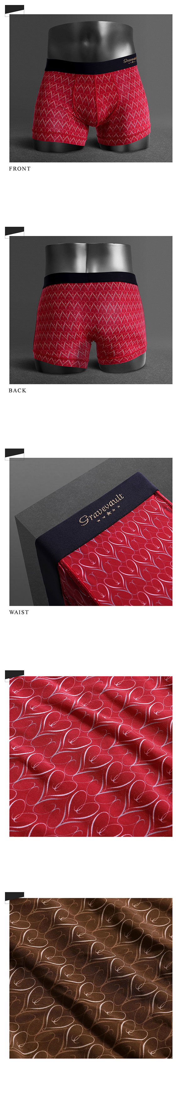 グレイブボールト Gravevault×SHIROHATO 別注 GIFT ボクサーパンツ ショート メンズ 前とじ  M L XL