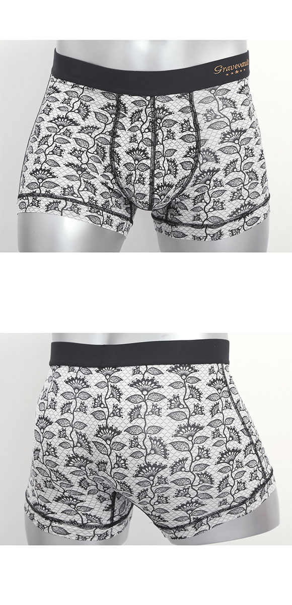 グレイブボールト BARBED FLOWER ショート ボクサーパンツ メンズ Gravevault 前とじ S M L 3052602 日本製
