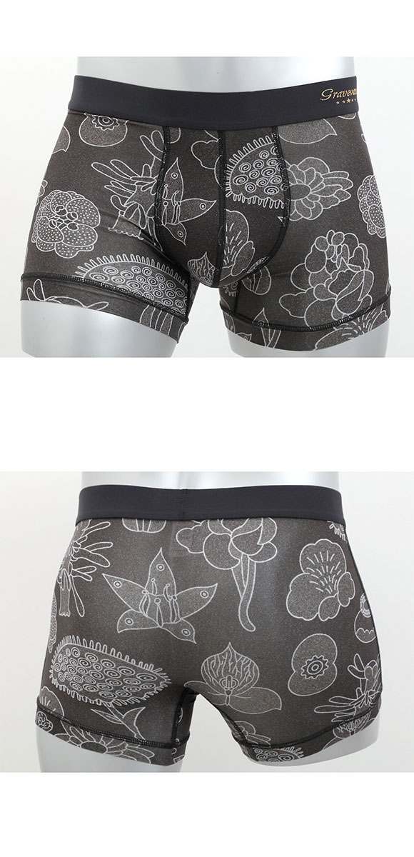 グレイブボールト EMBRO FLOWER ショート ボクサーパンツ メンズ Gravevault 前とじ XL XXL 3052612 ビッグサイズ 日本製