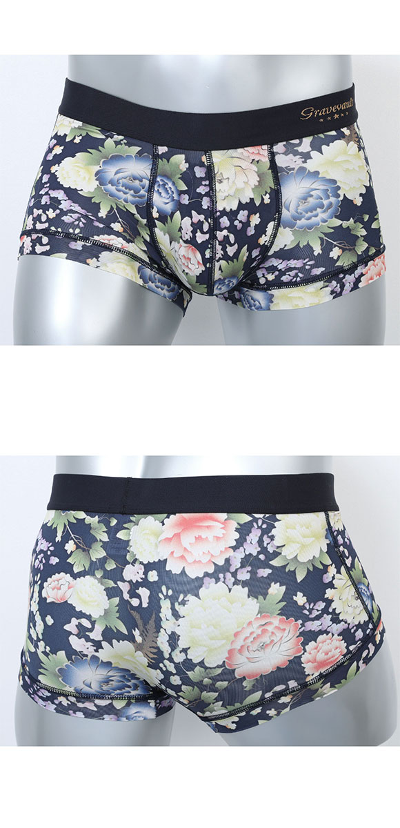 グレイブボールト Gravevault PEONY FLOWER ローライズ ボクサーパンツ メンズ 前とじ S M L 日本製