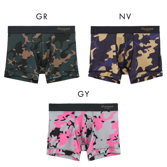 グレイブボールト Stealth camo ショートボクサー メンズ ボクサーパンツ 前とじ S M L Gravevault