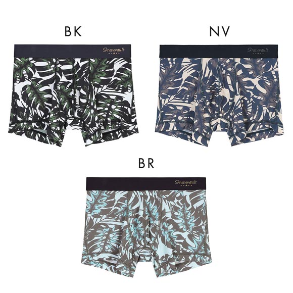 グレイブボールト monstera leaf ショートボクサー メンズ ボクサーパンツ 前とじ XL XXL 大きいサイズ Gravevault