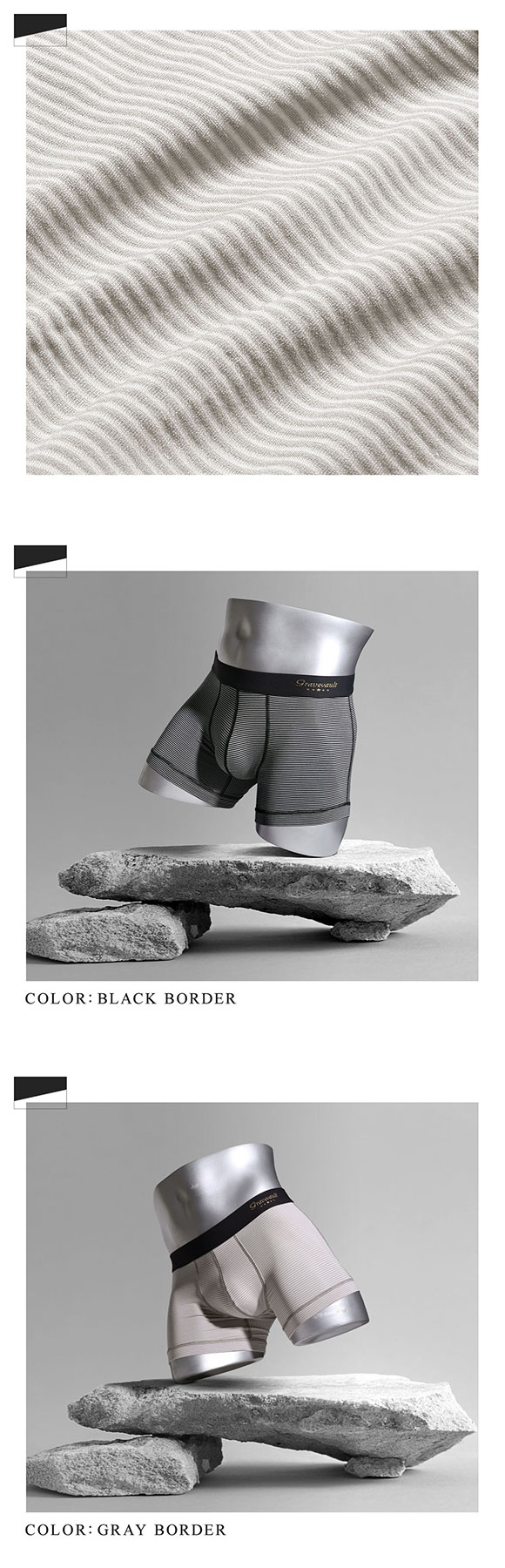 グレイブボールトGravevault × SHIROHATO 別注 naturale bande ショート ボクサーパンツ メンズ M L XL 天然素材