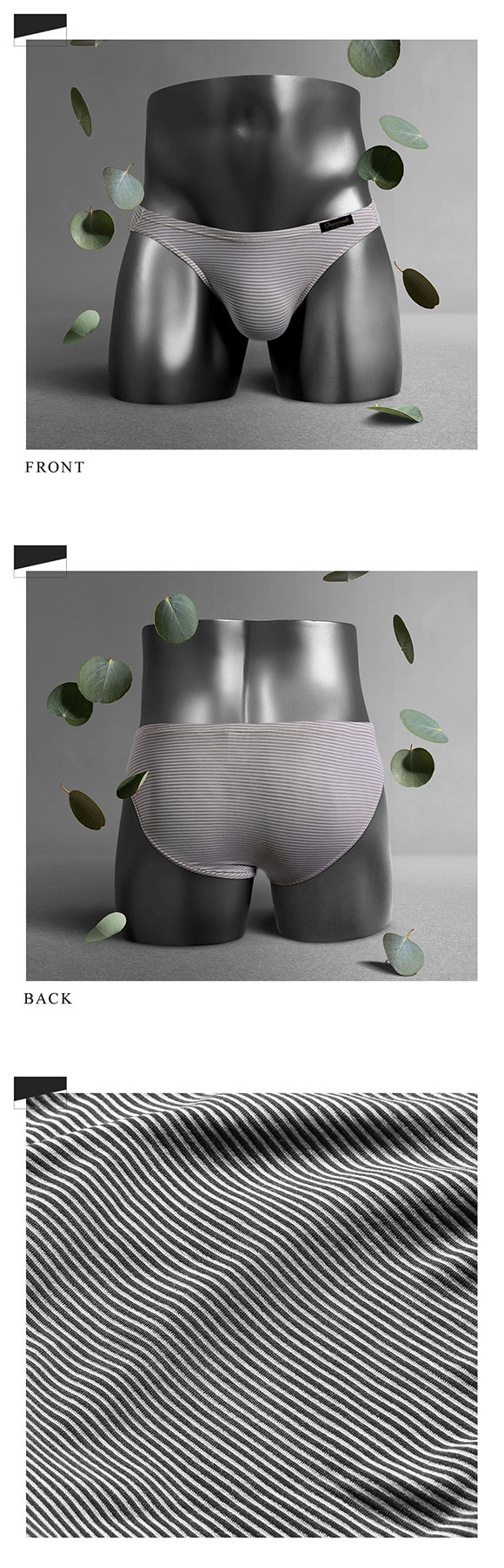 グレイブボールトGravevault × SHIROHATO 別注 naturale bande フルバック ビキニ ブリーフ メンズ M L 天然由来