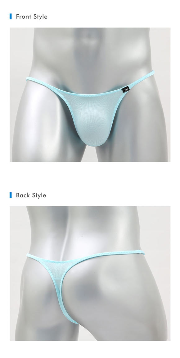 ティーエム コレクション Shinysmooth ハギ無しシャープ キャンディカラー Tバック M L XL 透け 前閉じ メンズ ビキニ セクシー