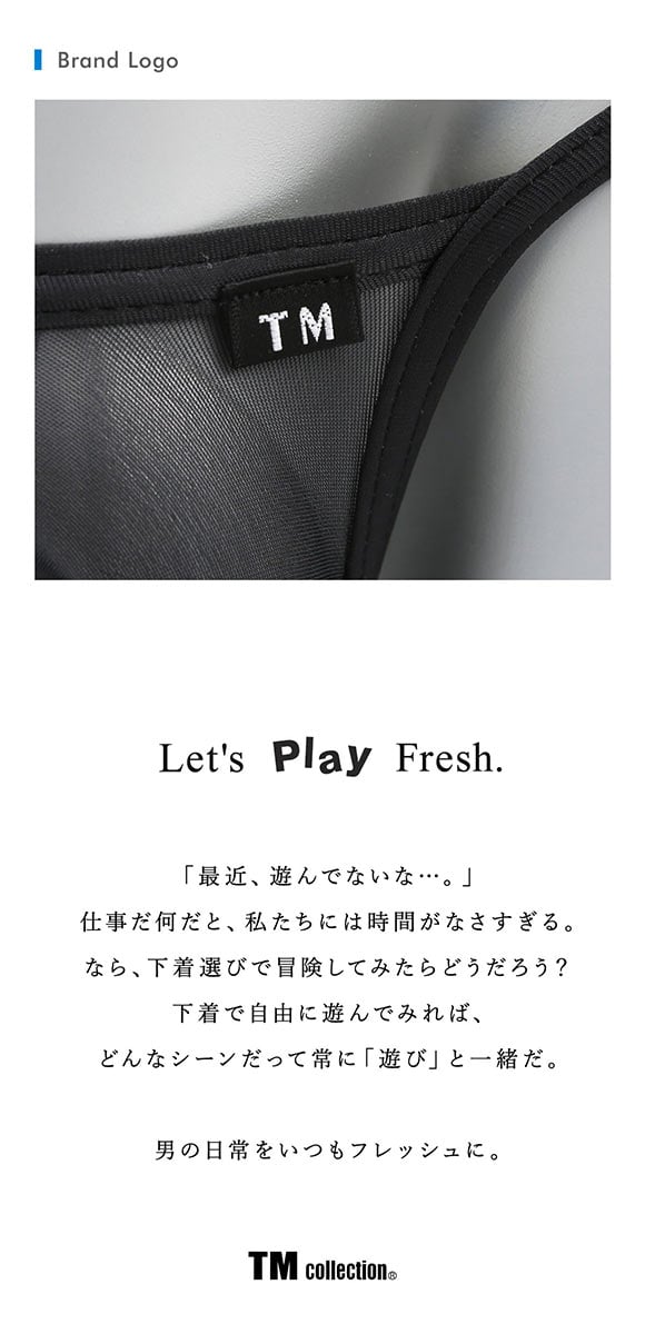 ティーエム コレクション Clearskin Power Binding JUST IMPACT Tバック M L LL 透け メンズ ビキニ ブリーフ セクシー 前閉じ