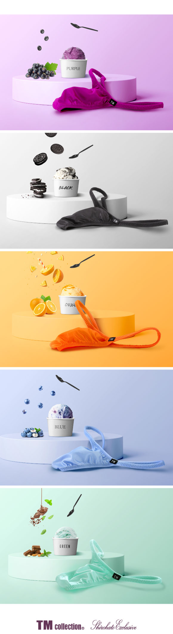 ティーエム コレクション TM collection × SHIROHATO コラボ YKS 雄のジェラートハギ無シャープ Tバック ビキニ M L LL