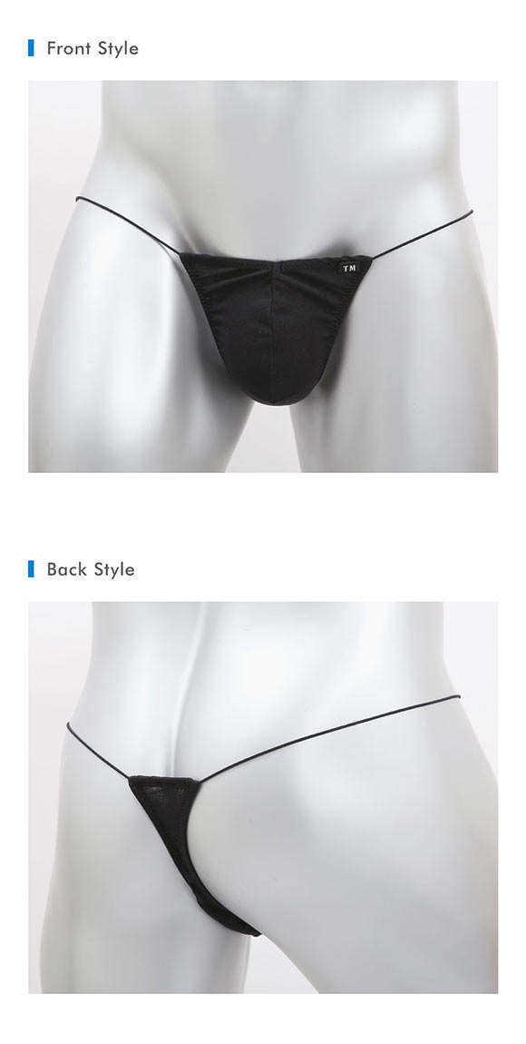 ティーエム コレクション ガーゼ調2WAY 極細丸ゴム Vカット Tバック メンズ ビキニ TM collection