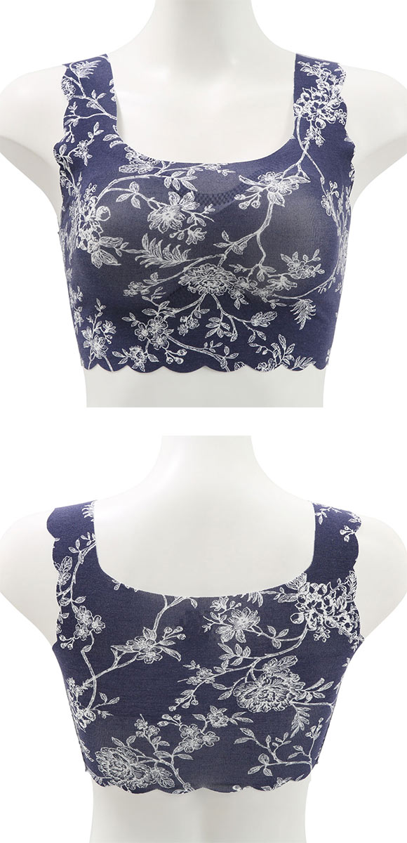 素肌にやさしい リラックスハーフトップ  M L LL ピーナツパッド シームレス ノンワイヤーブラ ワイヤレス 敏感肌 吸汗速乾 なめらか 単品