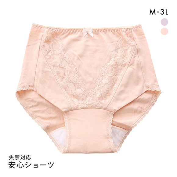 失禁対応 安心ショーツ 吸水布付き 消臭制菌 M L LL 3L