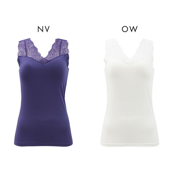 DRY WISH 接触冷感 カップ付きタンクトップ インナー 吸水速乾 抗菌防臭 UVカット ストレッチ レース ブラトップ 大きいサイズ