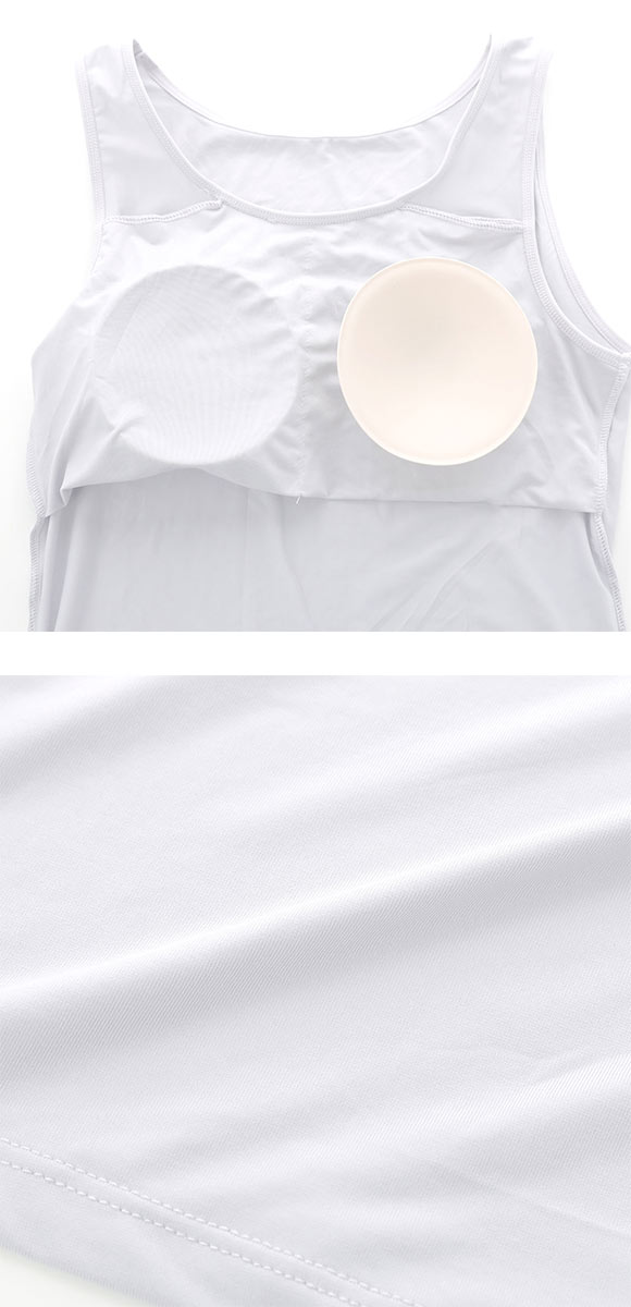 DRY WISH 冷感 カップ付タンクトップ インナー M L LL 吸汗速乾 接触冷感 UVカット ストレッチ ひんやり 熱中症対策