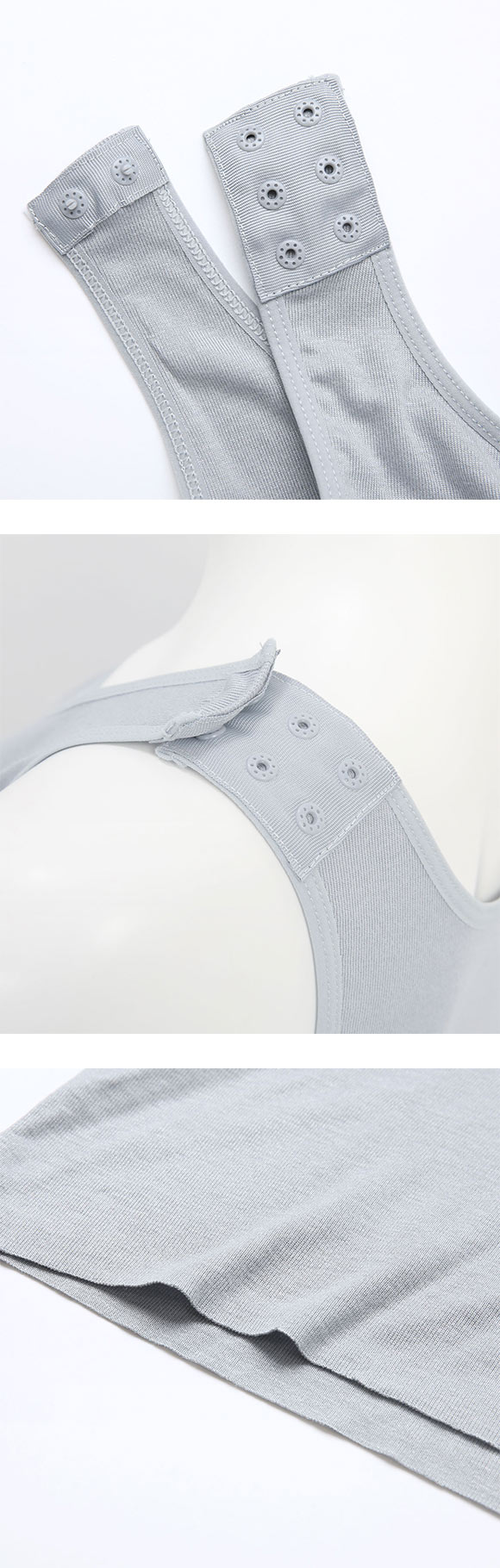 肩ボタンでブラ位置調整 私にフィットするブラトップ 接触冷感 ブラ内蔵タンクトップ M L LL ノンワイヤーブラ ワイヤレス なめらか