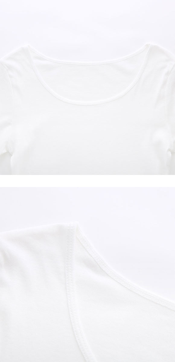 素肌にやさしくフィット 綿100％ 長袖インナー 8分袖トップス M L LL ロンT ロングTシャツ 敏感肌 シンプル ベーシック 肌着