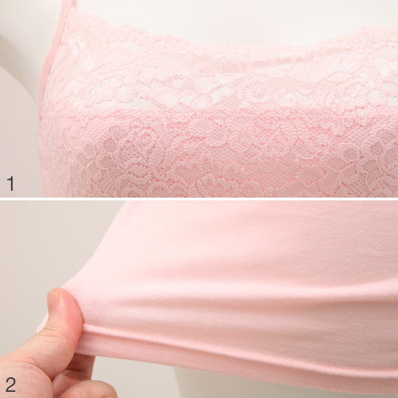 胸の谷間カバー＆チラ見せOK レーシーキャミソール