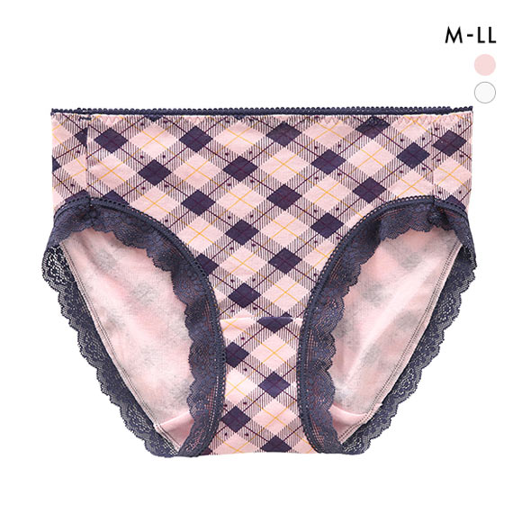 綿100％ ショーツ スタンダード M L LL チェック柄 大きいサイズ 単品 コットン100 まとめ買い プチプラ