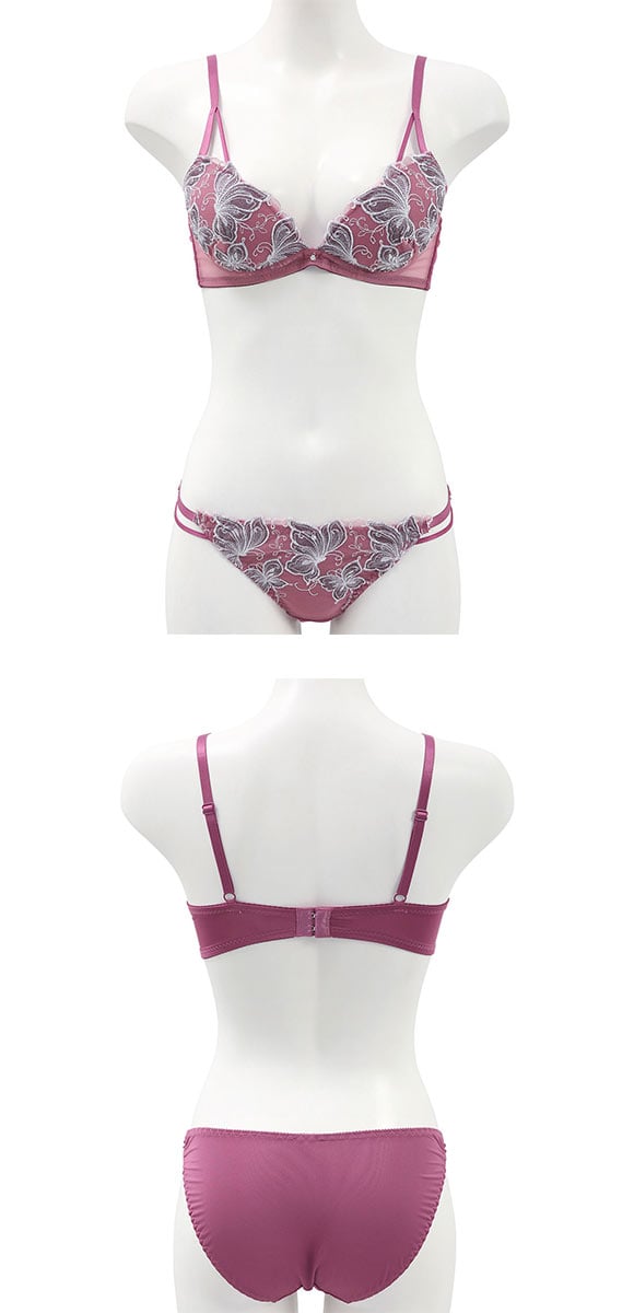 ラブジェリー クラシックモダンパピィリオ ブラセット ABCD 盛り胸 Wパッド 谷間ブラ バストアップ ブラジャー ショーツ セット