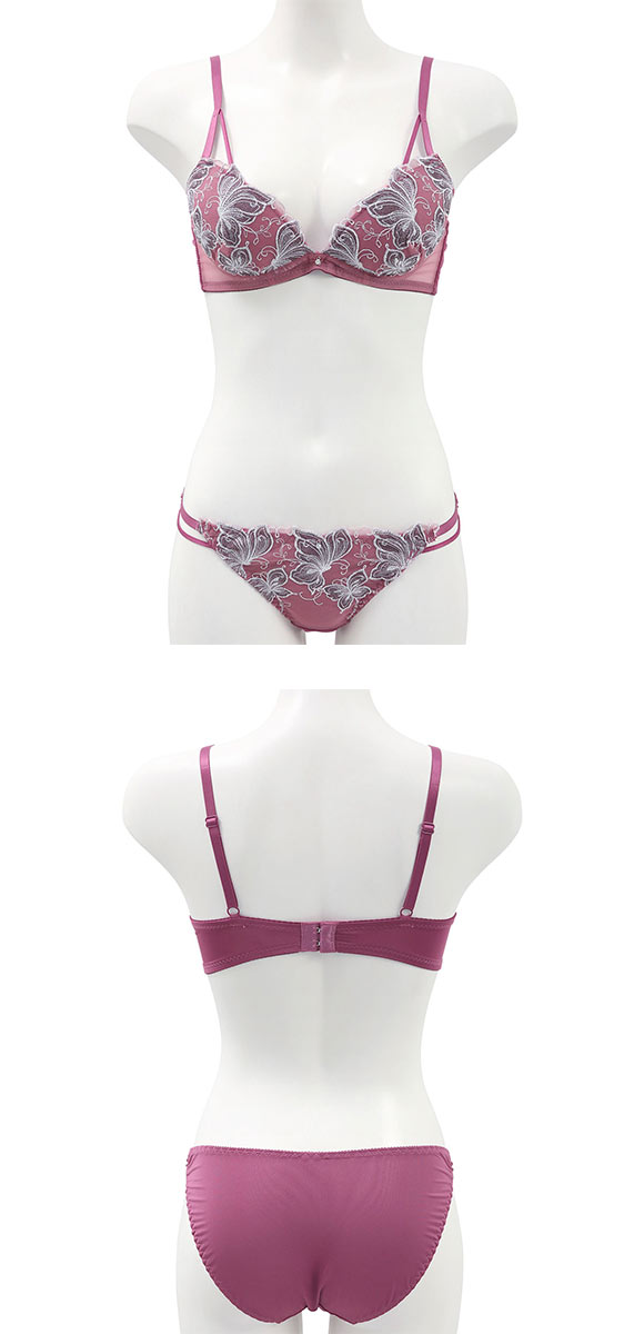 ラブジェリー クラシックモダンパピィリオ ブラセット ABCD 盛り胸 Wパッド 谷間ブラ バストアップ ブラジャー ショーツ セット