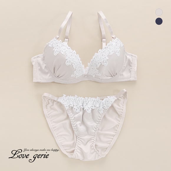 ラブジェリー ロージーマットサテン ブラセット ABCD 谷間ブラ 脇寄せ Wパッド 盛り胸 Love gerie