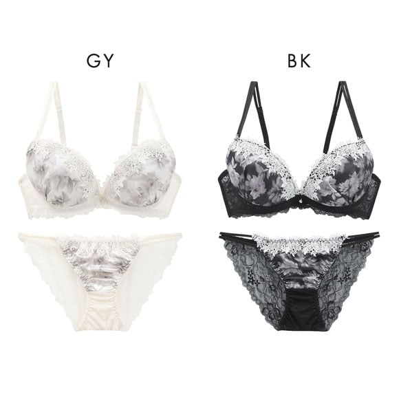 ラブジェリー モノブルーム ブラセット ABCD 盛り胸 Wパッド 厚盛り 谷間ブラ バストアップ 脇寄せ バックレース Love gerie