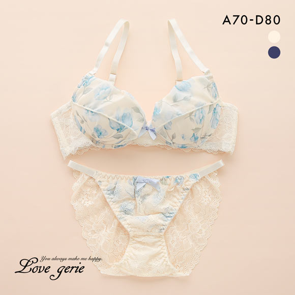 ラブジェリー フラワーガーデン ブラセット ABCD 盛り胸 Wパッド 厚盛り 谷間ブラ バストアップ 脇寄せ Love gerie