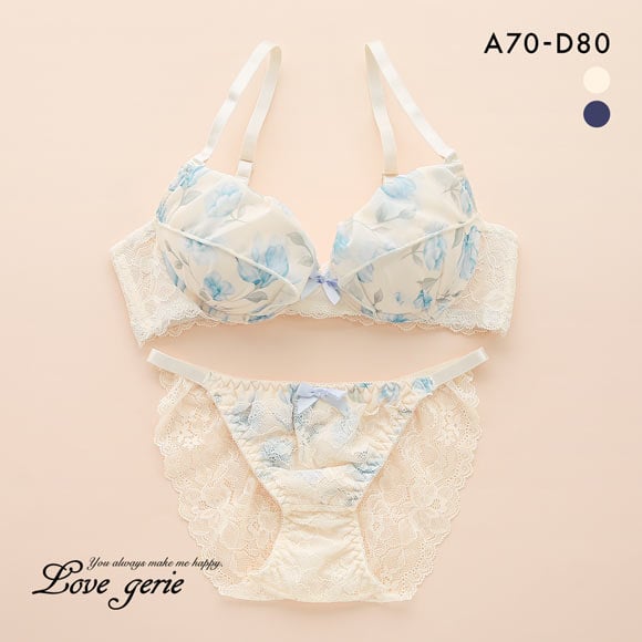 ラブジェリー フラワーガーデン ブラセット ABCD 盛り胸 Wパッド 厚盛り 谷間ブラ バストアップ 脇寄せ Love gerie