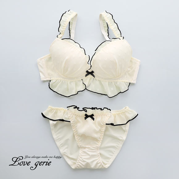 ラブジェリー ドーリーメロウハート ブラセット EF 大きいサイズ グラマー 盛り胸 Wパッド ブラジャー ショーツ セット Love gerie