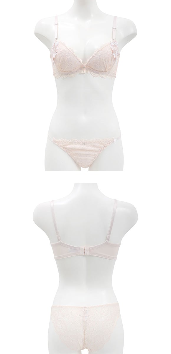 ラブジェリー コサージュケミカル ブラセット ABCD 盛り胸 Wパッド 谷間ブラ バストアップ ブラジャー ショーツ セット Love gerie