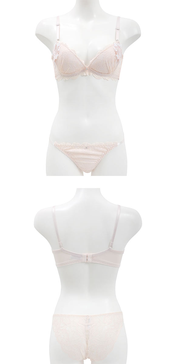 ラブジェリー コサージュケミカル ブラセット ABCD 盛り胸 Wパッド 谷間ブラ バストアップ ブラジャー ショーツ セット Love gerie