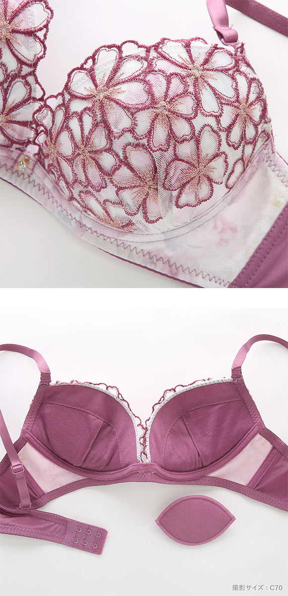 ラブジェリー ブルームフラワー ブラセット ABCD 盛り胸 Wパッド 谷間ブラ バストアップ ブラジャー ショーツ セット