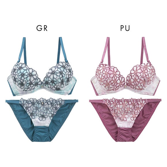 ラブジェリー ブルームフラワー ブラセット ABCD 盛り胸 Wパッド 谷間ブラ バストアップ ブラジャー ショーツ セット