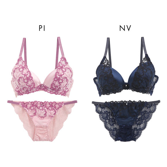 ラブジェリー ドレッシーアイビー ブラセット ABCD 大きいサイズ 盛り胸 Wパッド 谷間ブラ バストアップ ブラジャー ショーツ セット Love gerie