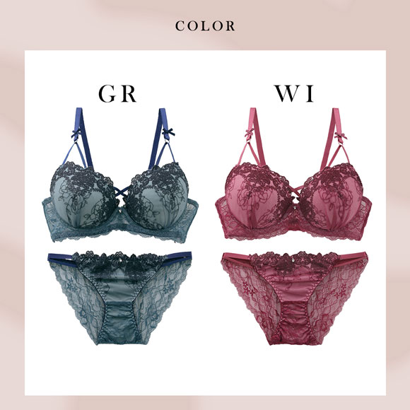 ラブジェリー ゴシックフラワーコード ブラセット ABCD Wパッド 谷間ブラ バストアップ ブラジャー ショーツ セット Love gerie