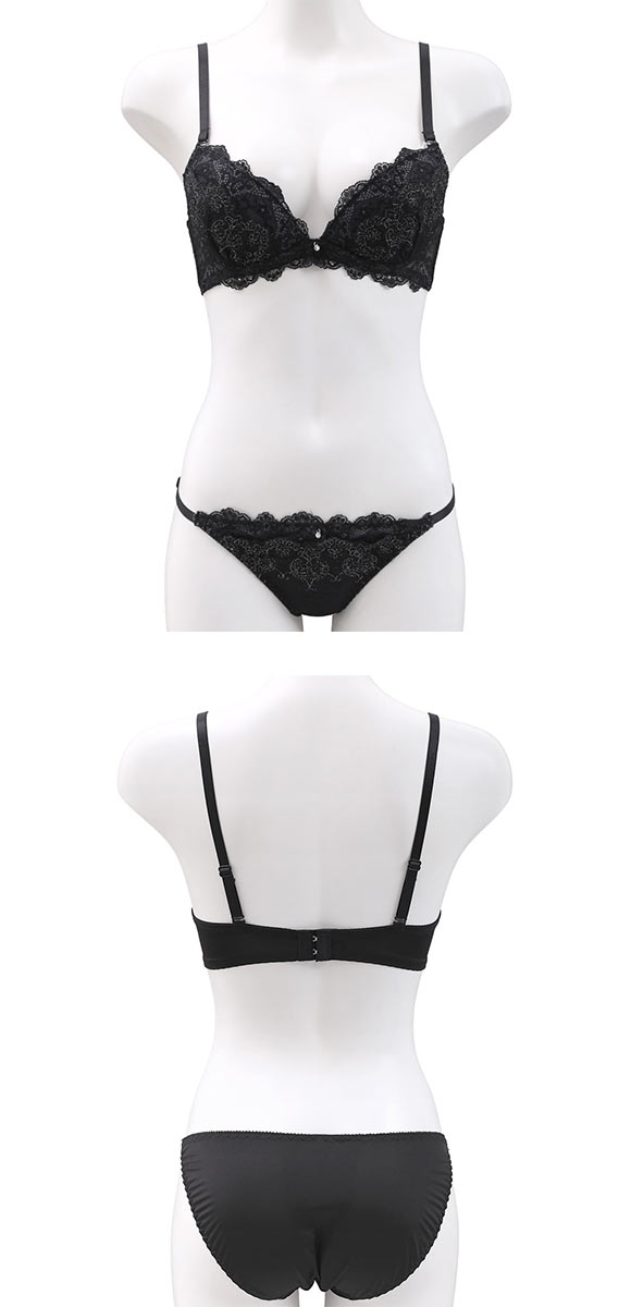 ラブジェリー ロイヤルブルーム ブラセット ABCD 盛り胸 Wパッド 谷間ブラ バストアップ ブラジャー ショーツ セット Love gerie