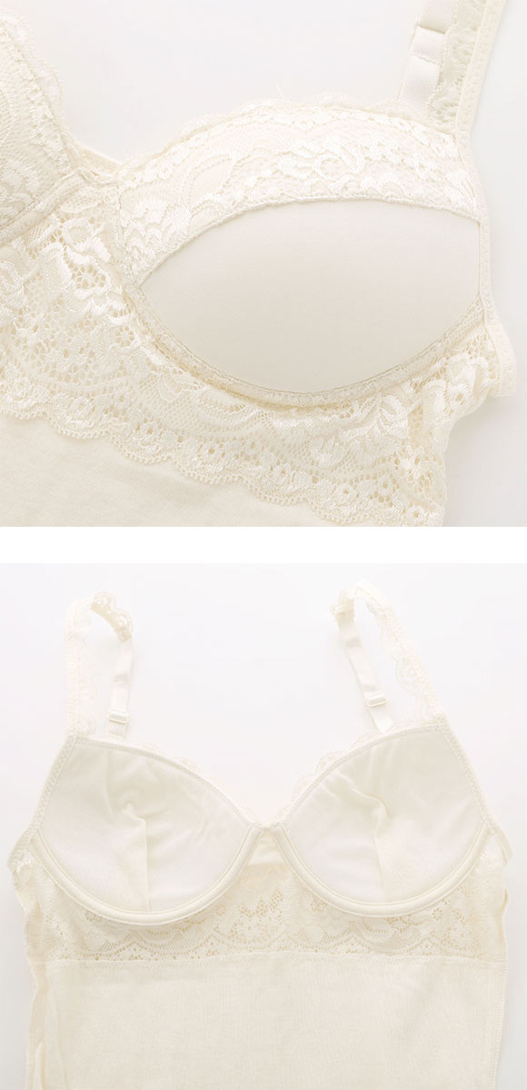 肌に優しい綿100％ ゆったりブラトップ M L LL モールドカップキャミソール カップ付きインナー ブラキャミ