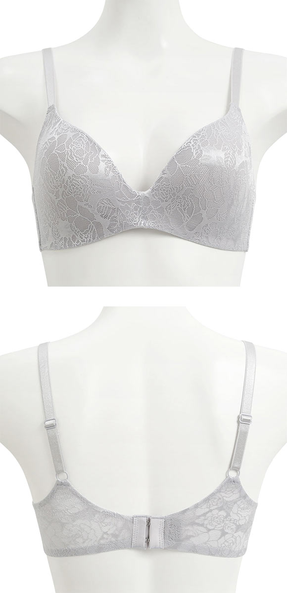 ジャガードモールド プレミアム ノンワイヤーブラジャー M L LL ワイヤレス 軽い ひびきにくい 単品 らくちん ストレスフリー 美胸