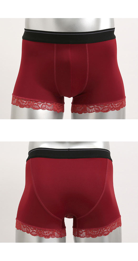 NEW SENSATION 足口レース ボクサーパンツ M L LL ショート丈 メンズ パンツ アウトゴム アンダーウェア ボクサーブリーフ