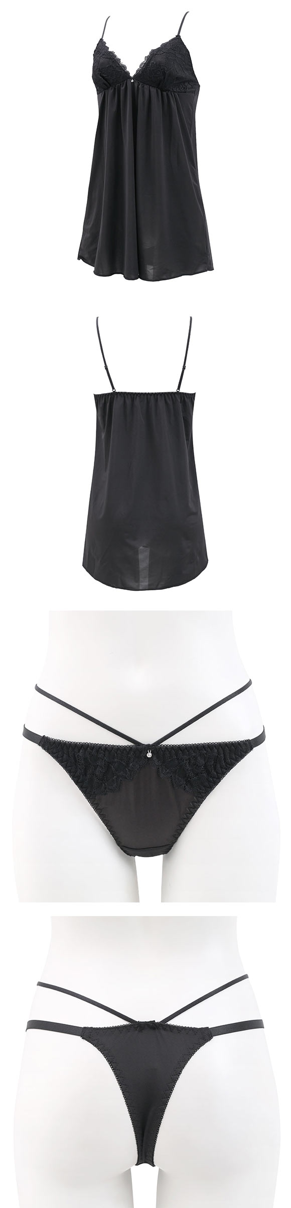 ラブジェリー アギシャンノワール キャミソール Tバックショーツ セット ML ベビードール タンガ セットアップ スリップ ナイトウェア Love gerie