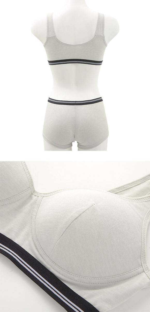 いつでもどこでも快適！ 綿混モールドカップ ノンワイヤーブラセット M L LL ショーツ ハーフトップ ブラトップ ボーイレングス
