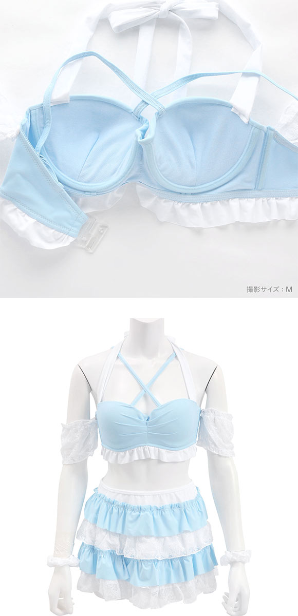 コスプレスタイル きゅん水着 4点セット M L メイド セーラー服 ドレス スイムウェア イベント ナイトプール スカート 衣装