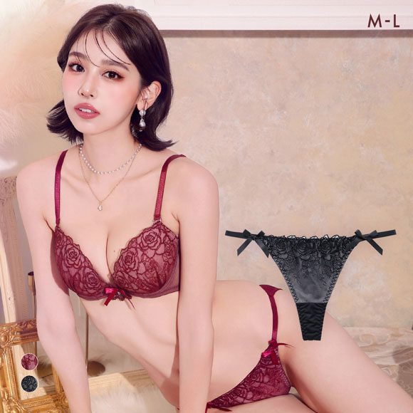 ラブジェリー ロマンティックロージーリボン Tバックショーツ ML 別注 タンガ ソング ひびきにくい セクシー 単品 Love gerie