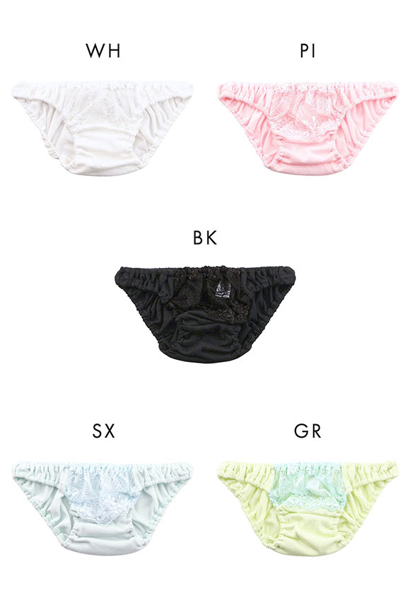 ラポーム La-Pomme by petite mignon フロントレース コットン スキャンティ フルバック レディース ショーツ 日本製 単品