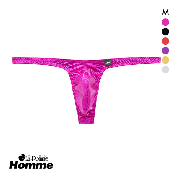 ラポーム オム メタリック ローライズ Tバック ビキニ メンズ 前閉じ 日本製 La-Pomme Homme