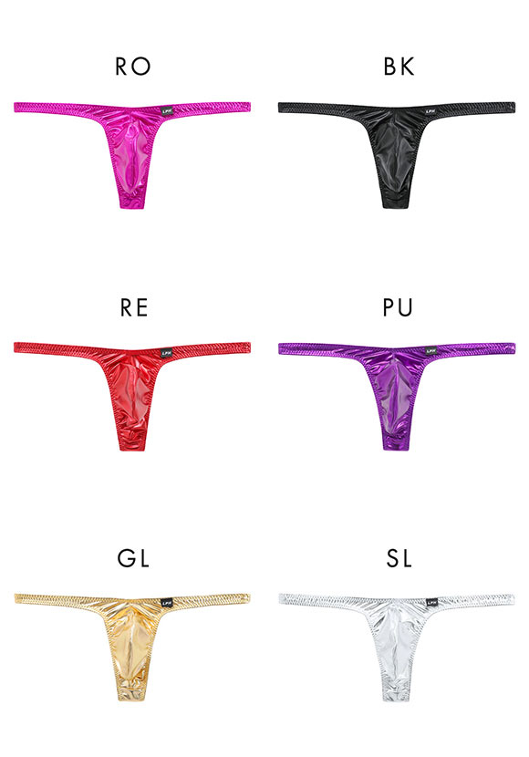 ラポーム オム メタリック ローライズ Tバック ビキニ メンズ 前閉じ 日本製 La-Pomme Homme